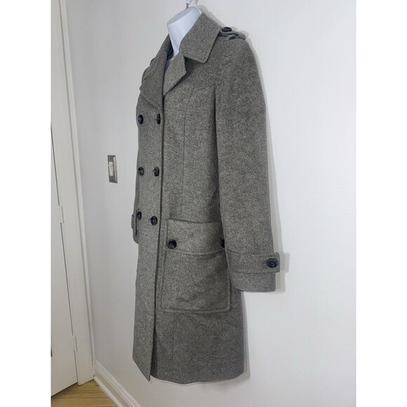 Reiss Wool Cashmere Blend Gray Double Breasted Classic Coat Short Women XS - Picture 2 of 12